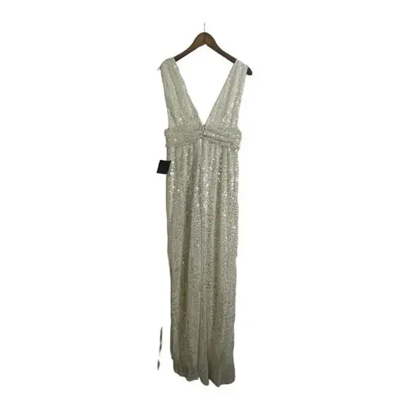 NEW Soieblu Off White Long Sequin Dress Women's Size Medium NWT - Picture 2 of 9